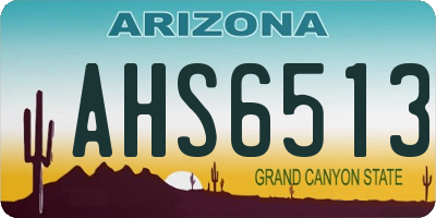 AZ license plate AHS6513