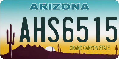 AZ license plate AHS6515