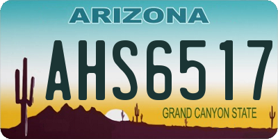 AZ license plate AHS6517