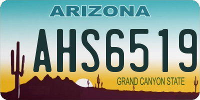 AZ license plate AHS6519