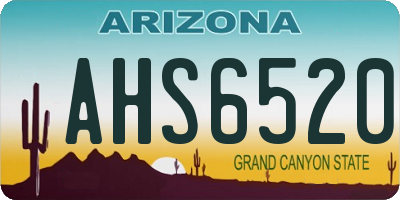 AZ license plate AHS6520