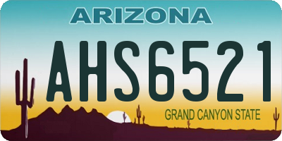 AZ license plate AHS6521