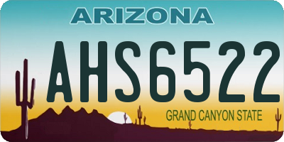 AZ license plate AHS6522