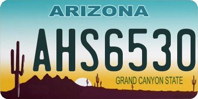 AZ license plate AHS6530