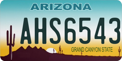AZ license plate AHS6543