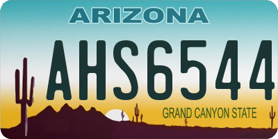 AZ license plate AHS6544