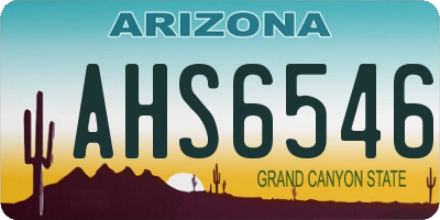 AZ license plate AHS6546