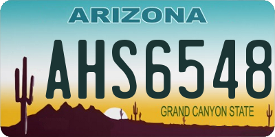 AZ license plate AHS6548