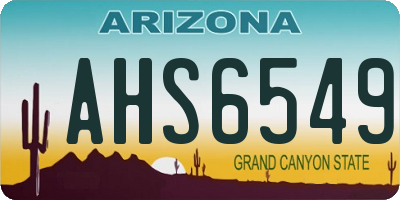 AZ license plate AHS6549