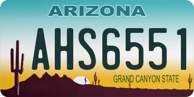 AZ license plate AHS6551
