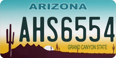 AZ license plate AHS6554