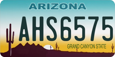 AZ license plate AHS6575