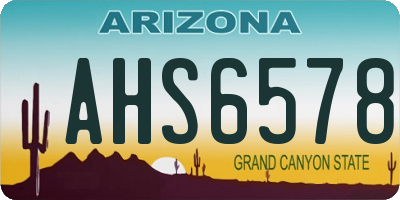 AZ license plate AHS6578