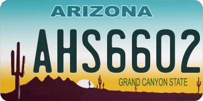 AZ license plate AHS6602