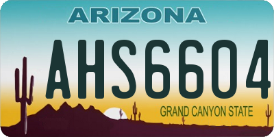 AZ license plate AHS6604