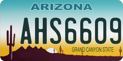 AZ license plate AHS6609