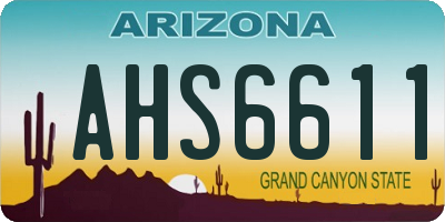 AZ license plate AHS6611