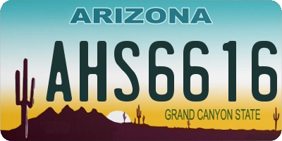 AZ license plate AHS6616