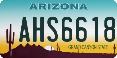 AZ license plate AHS6618
