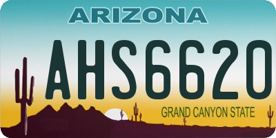 AZ license plate AHS6620