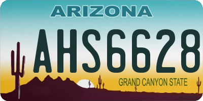 AZ license plate AHS6628