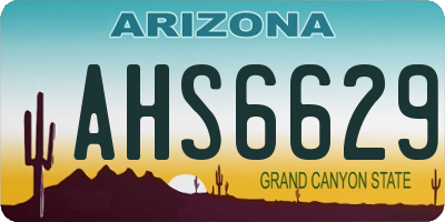 AZ license plate AHS6629