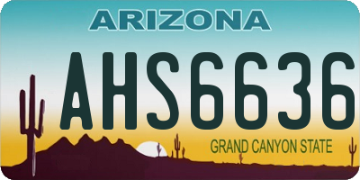 AZ license plate AHS6636
