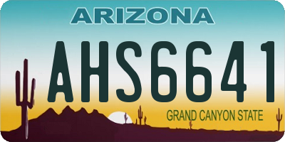 AZ license plate AHS6641