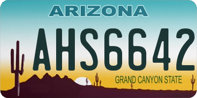 AZ license plate AHS6642