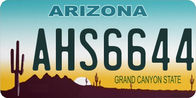 AZ license plate AHS6644