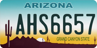 AZ license plate AHS6657