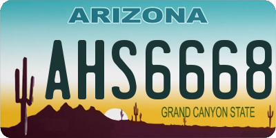 AZ license plate AHS6668