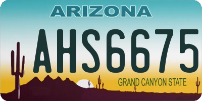 AZ license plate AHS6675
