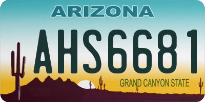 AZ license plate AHS6681