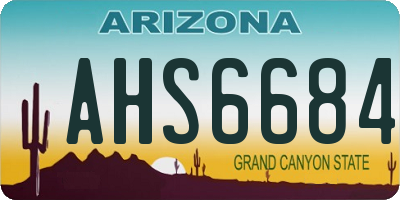 AZ license plate AHS6684