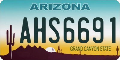 AZ license plate AHS6691