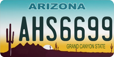 AZ license plate AHS6699