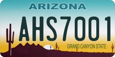 AZ license plate AHS7001