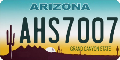 AZ license plate AHS7007