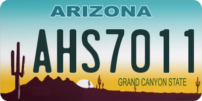 AZ license plate AHS7011
