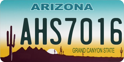 AZ license plate AHS7016
