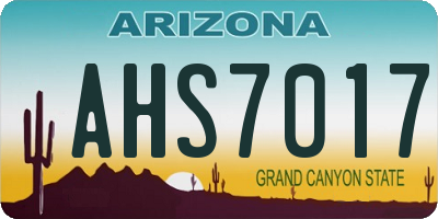 AZ license plate AHS7017