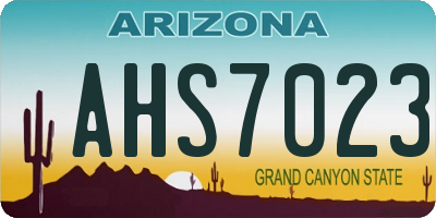 AZ license plate AHS7023
