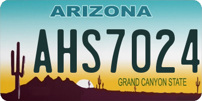 AZ license plate AHS7024