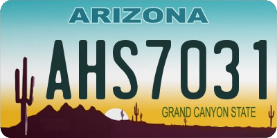 AZ license plate AHS7031