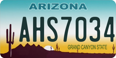 AZ license plate AHS7034