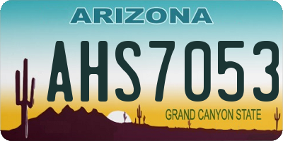AZ license plate AHS7053