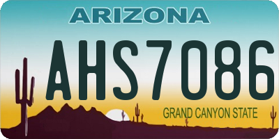 AZ license plate AHS7086