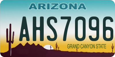 AZ license plate AHS7096