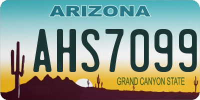 AZ license plate AHS7099